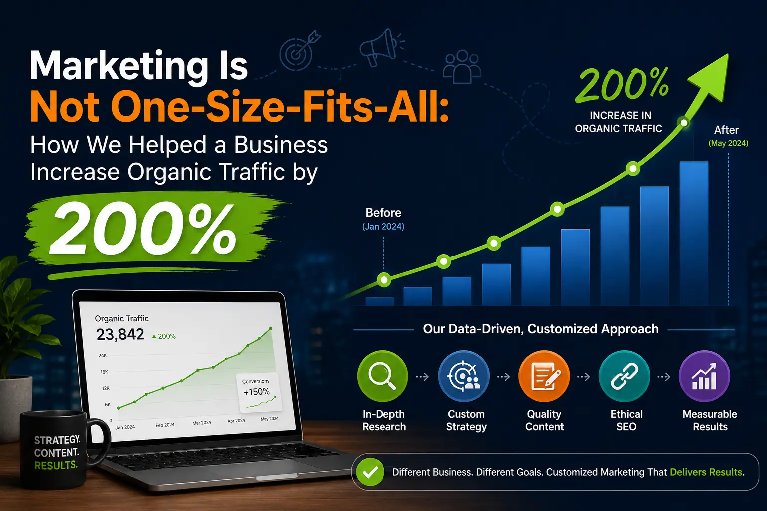 Marketing Is Not One-Size-Fits-All: How We Helped a Business Increase Organic Traffic by 200%